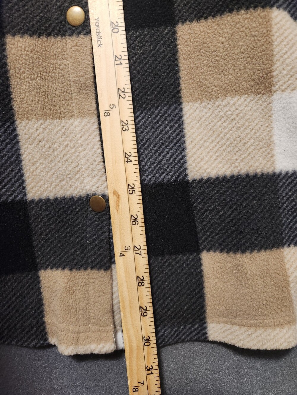 Sabrina Lauren Plaid Top Womens Size 3X Multicolor Button Snaps Pockets Fleece - Picture 2 of 8
